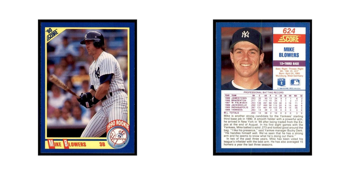 1990 Score Mike Blowers Baseball Cards #624