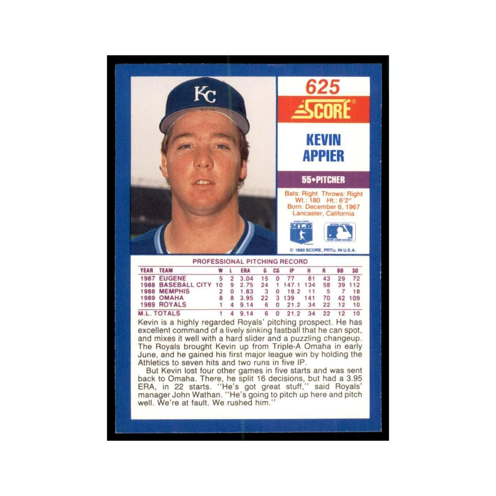 1990 Score Kevin Appier Baseball Cards #625