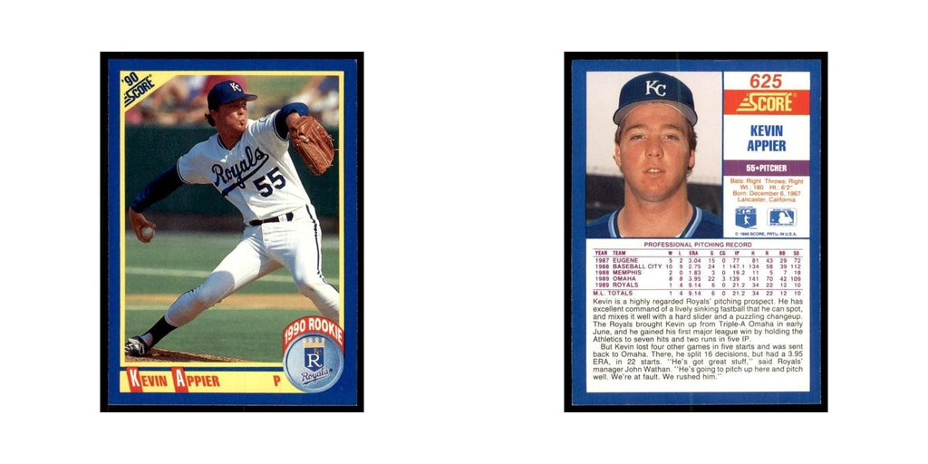 1990 Score Kevin Appier Baseball Cards #625