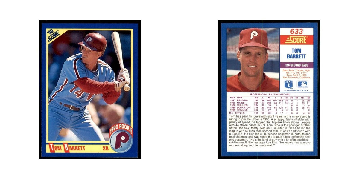 1990 Score Tom Barrett Baseball Cards #633