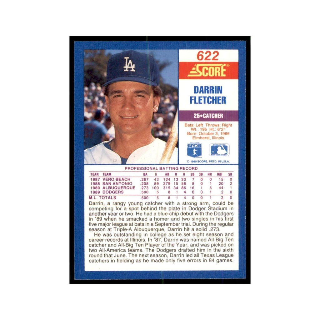 1990 Score Darrin Fletcher Baseball Cards #622