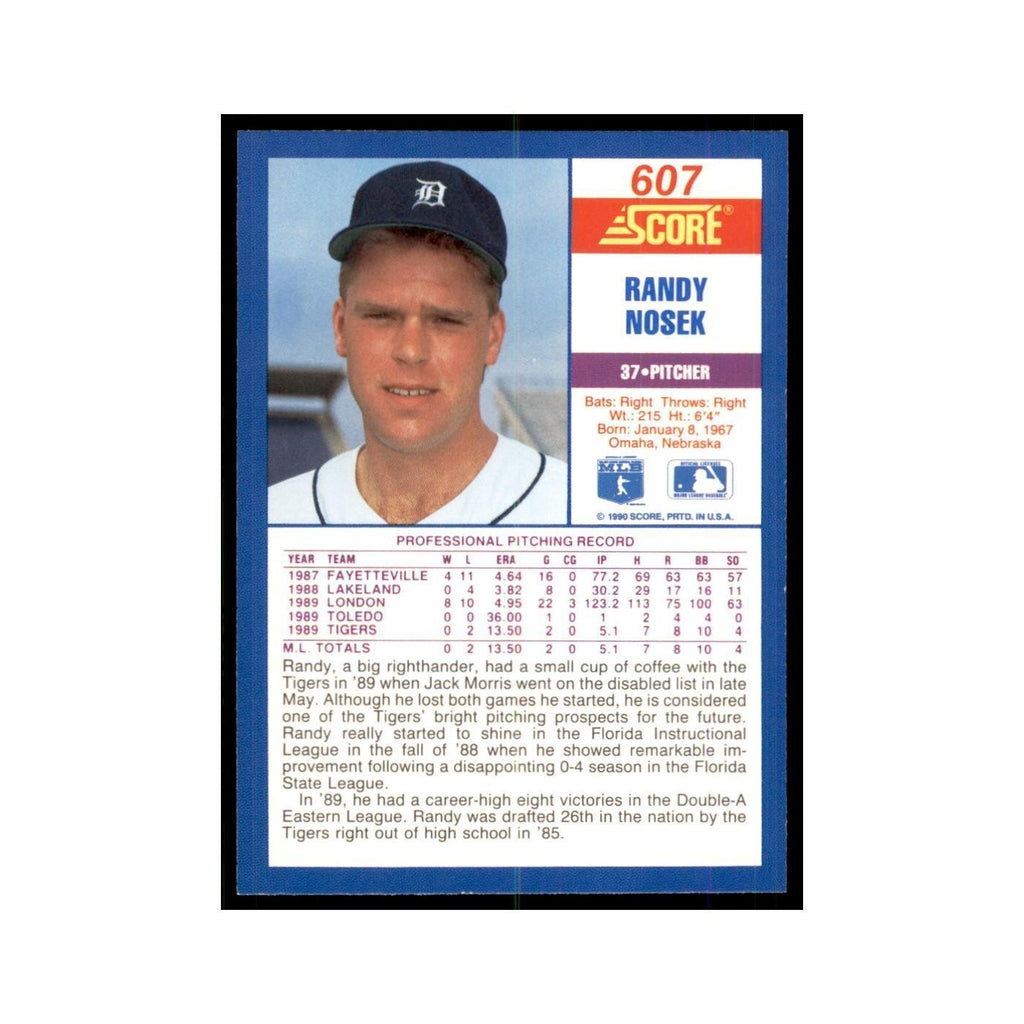 1990 Score Randy Nosek Baseball Cards #607