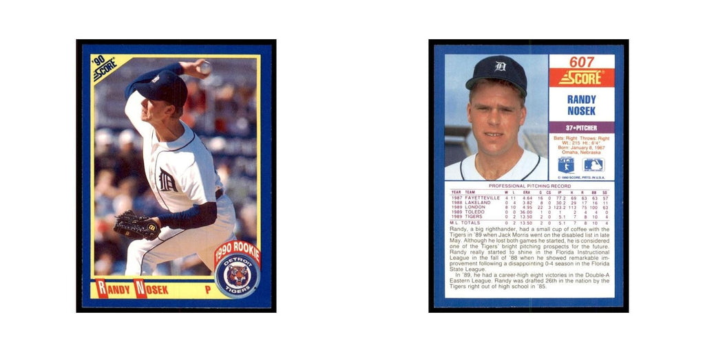 1990 Score Randy Nosek Baseball Cards #607