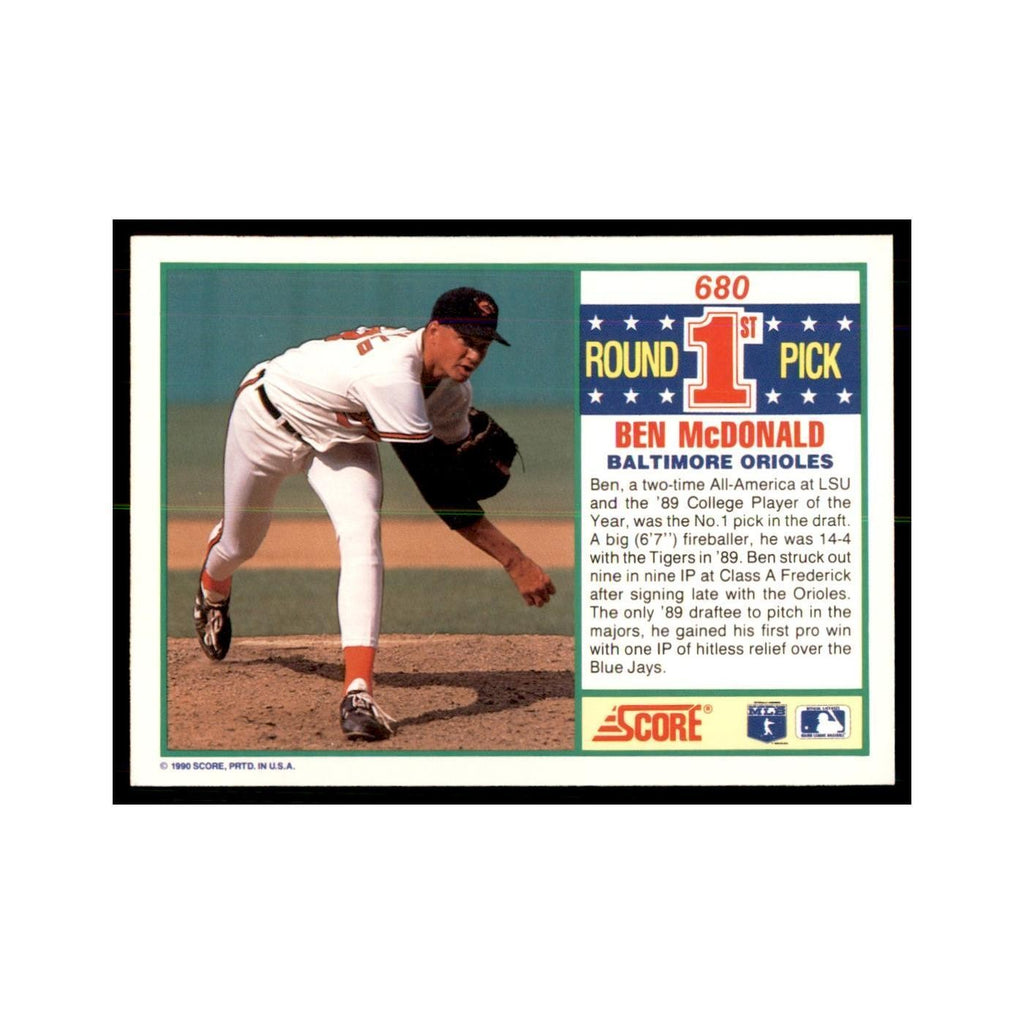 1990 Score Ben McDonald Baseball Cards #680