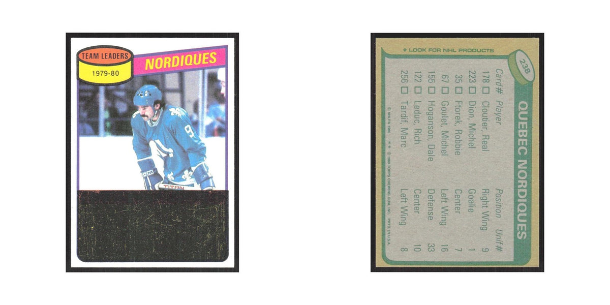 1980 Topps Real Cloutier Quebec Nordiques #238