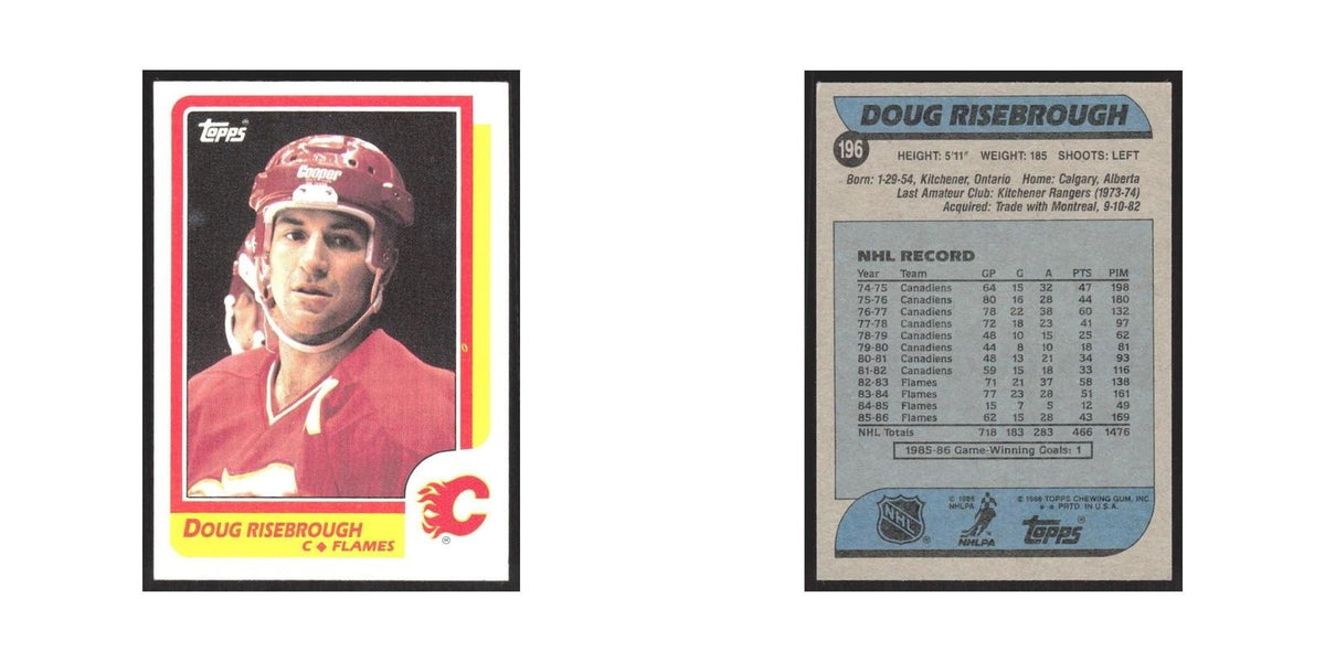 1986 Topps Doug Risebrough Calgary Flames #196