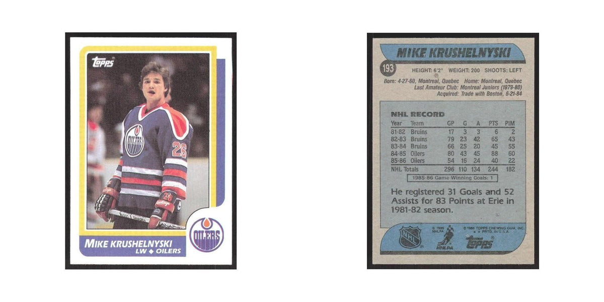1986 Topps Mike Krushelnyski Edmonton Oilers #193