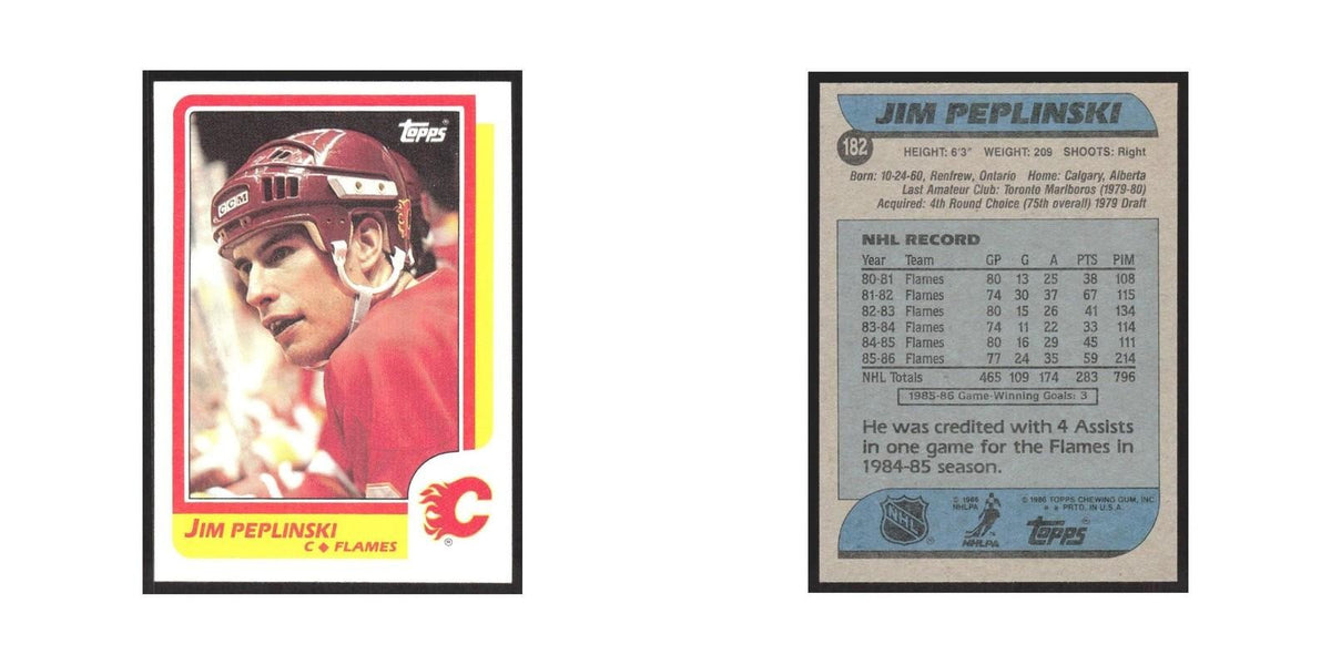 1986 Topps Jim Peplinski Calgary Flames #182