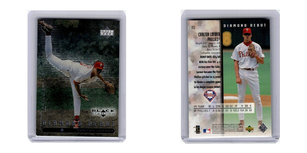 1999 Upper Deck Black Diamond Carlton Loewer Phillies #112