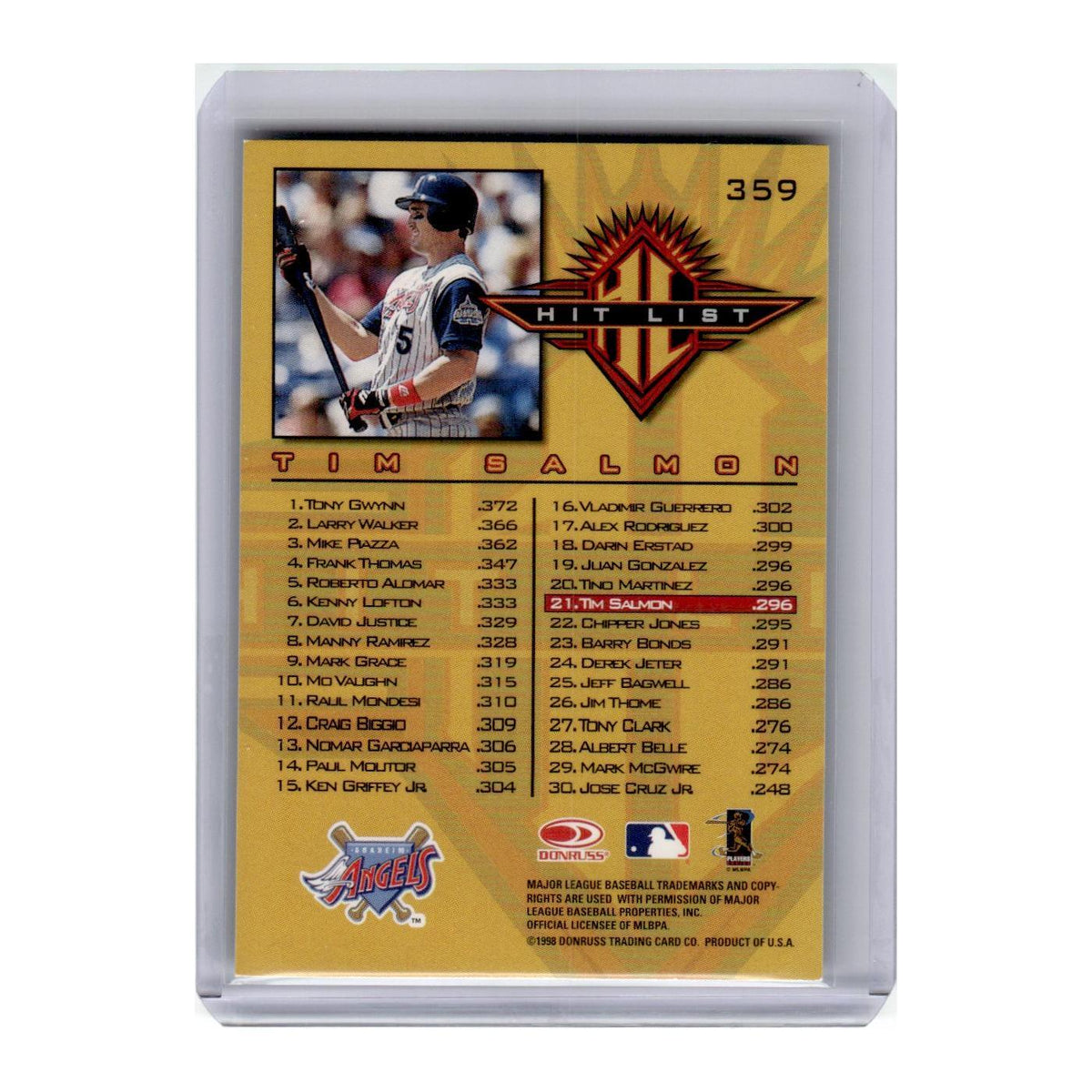 1998 Donruss Tim Salmon Angels #359