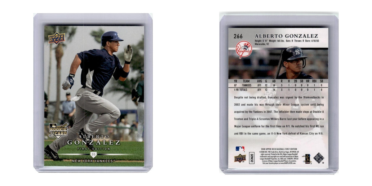 2008 Upper Deck First Edition Alberto Gonzalez RC Yankees #266