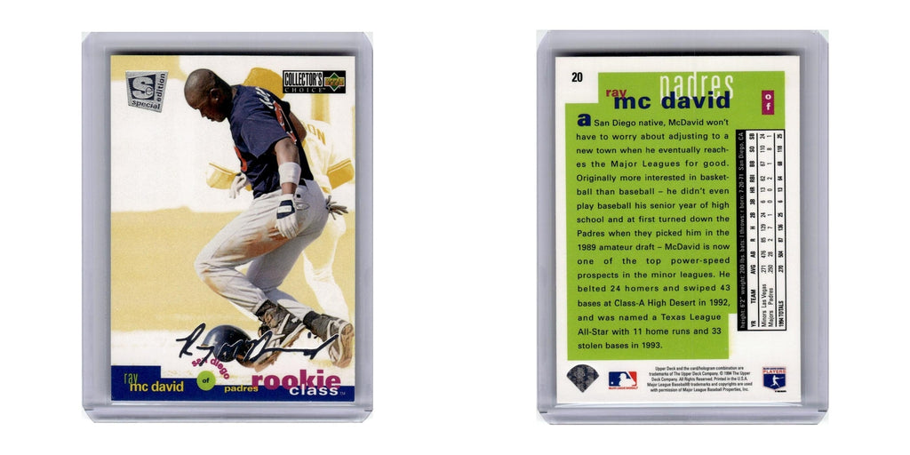 1995 Collector's Choice SE Ray McDavid RC Padres #20