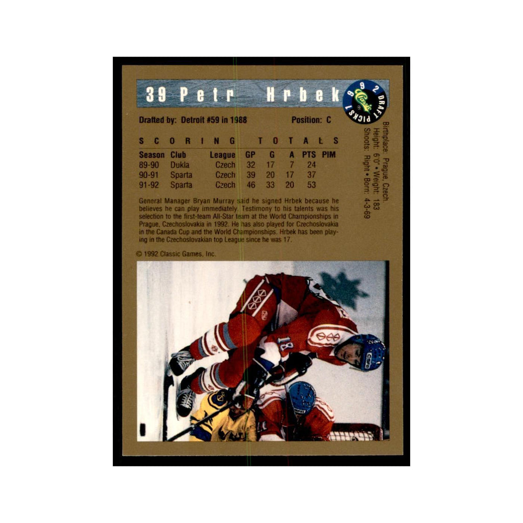 1992 Classic Draft Picks Petr Hrbek Hockey Cards #39