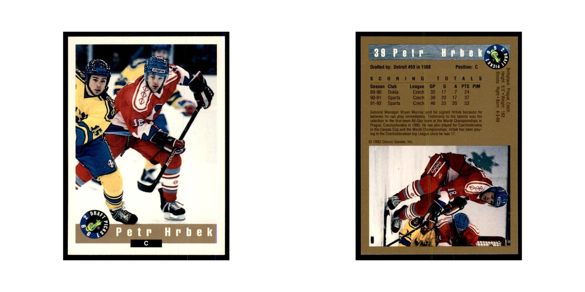 1992 Classic Draft Picks Petr Hrbek Hockey Cards #39