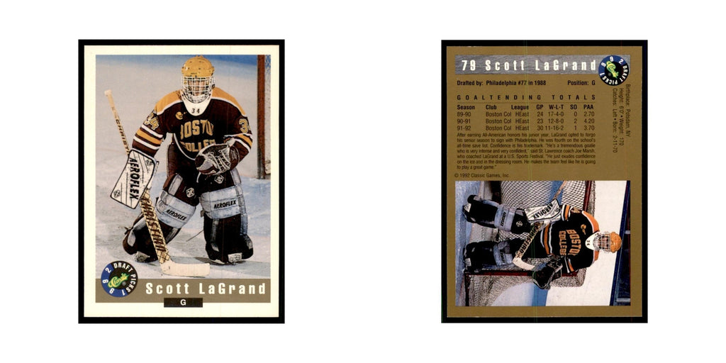 1992 Classic Draft Picks Scott LaGrand Hockey Cards #79