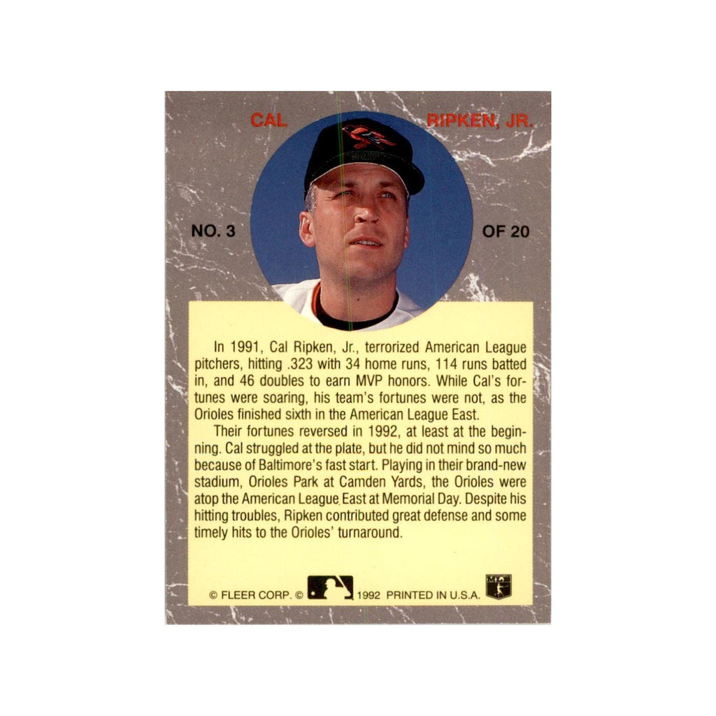 1992 Fleer Ultra Cal Ripken Jr. Baseball Cards #3