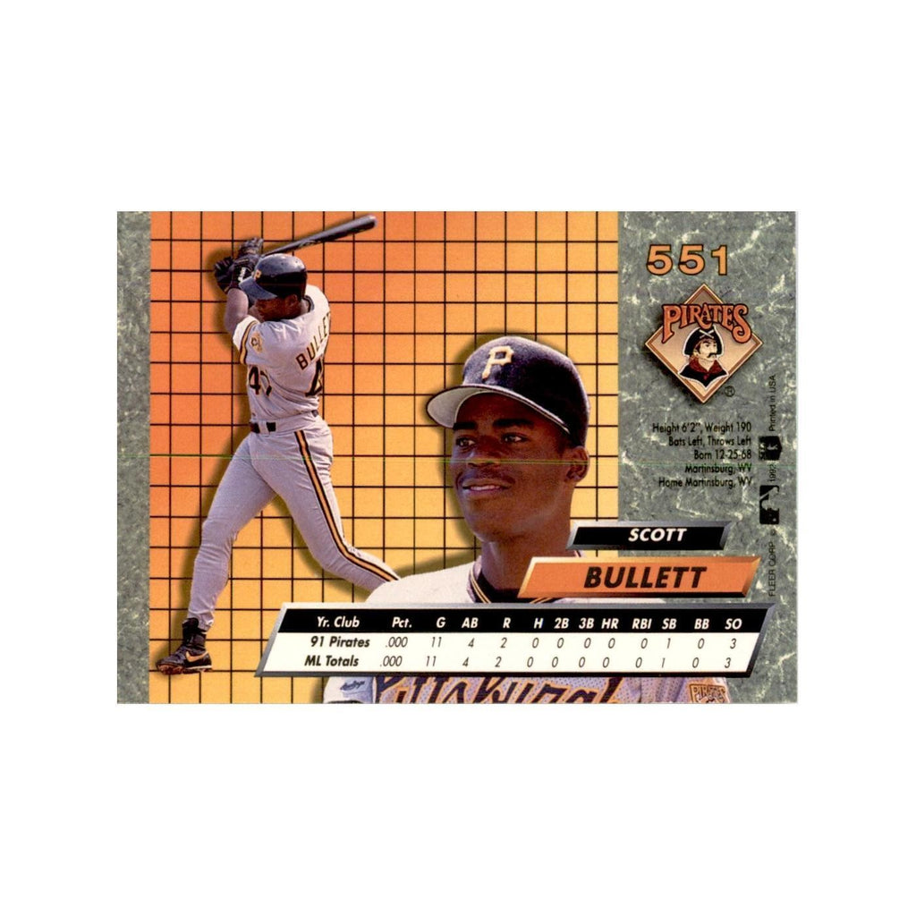 1992 Fleer Ultra Scott Bullett Baseball Cards #551