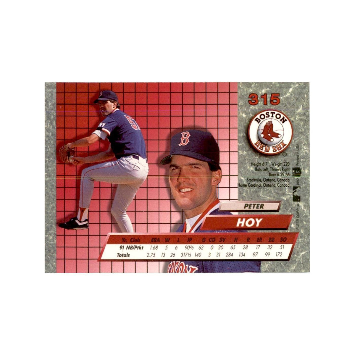 1992 Fleer Ultra Peter Hoy RC Baseball Cards #315