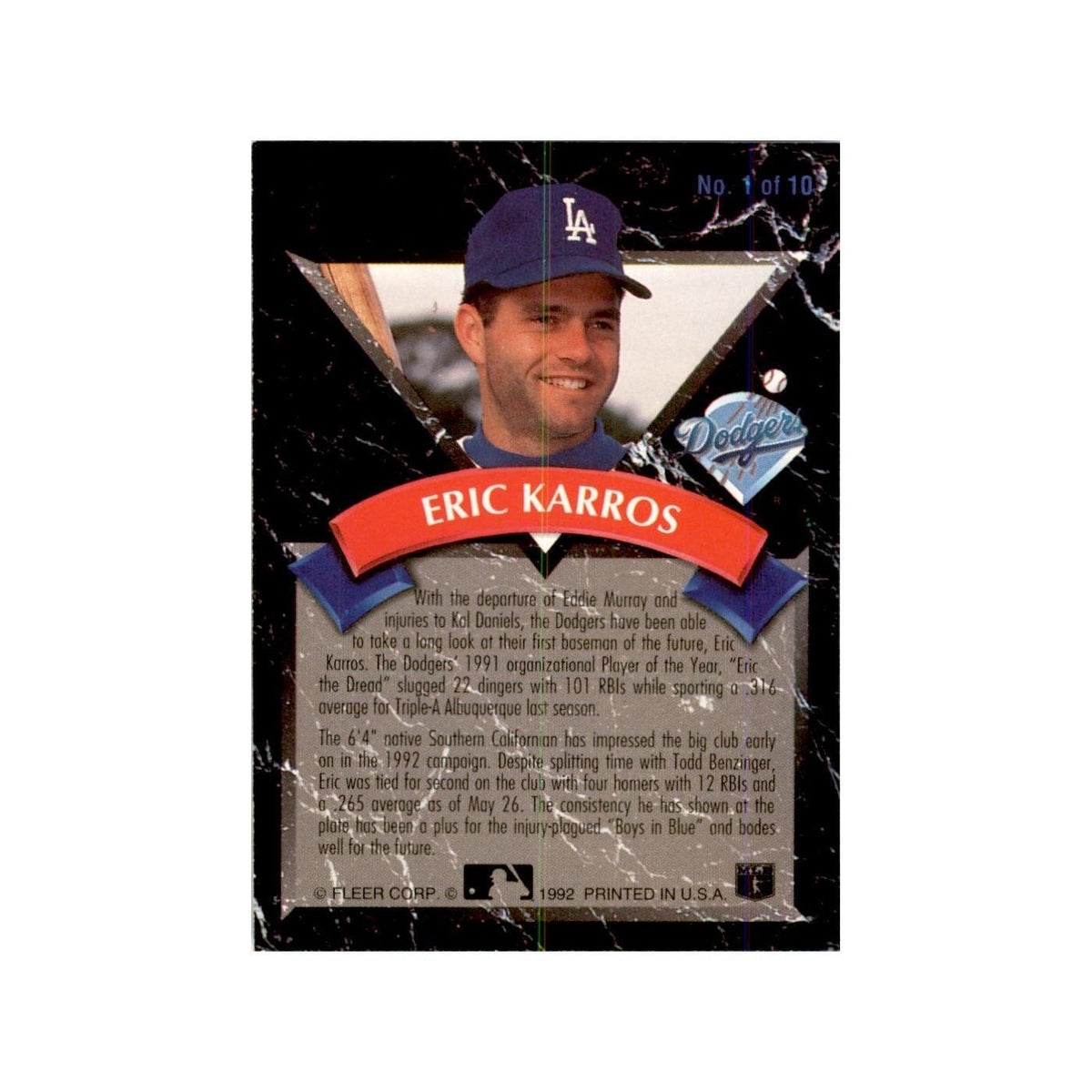 1992 Fleer Ultra Eric Karros Baseball Cards #1