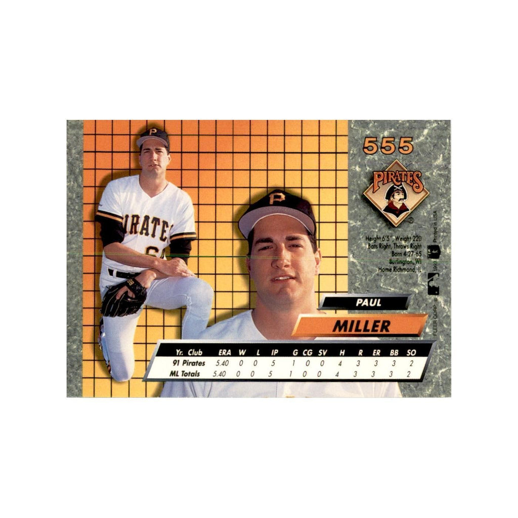 1992 Fleer Ultra Paul Miller Baseball Cards #555