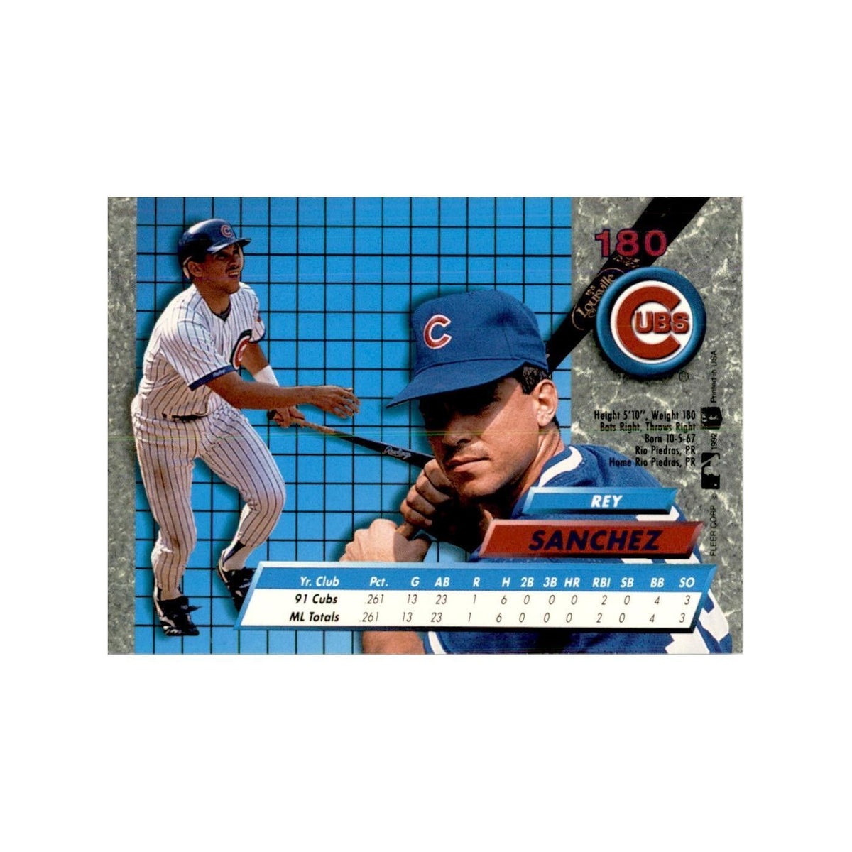 1992 Fleer Ultra Rey Sanchez Baseball Cards #180