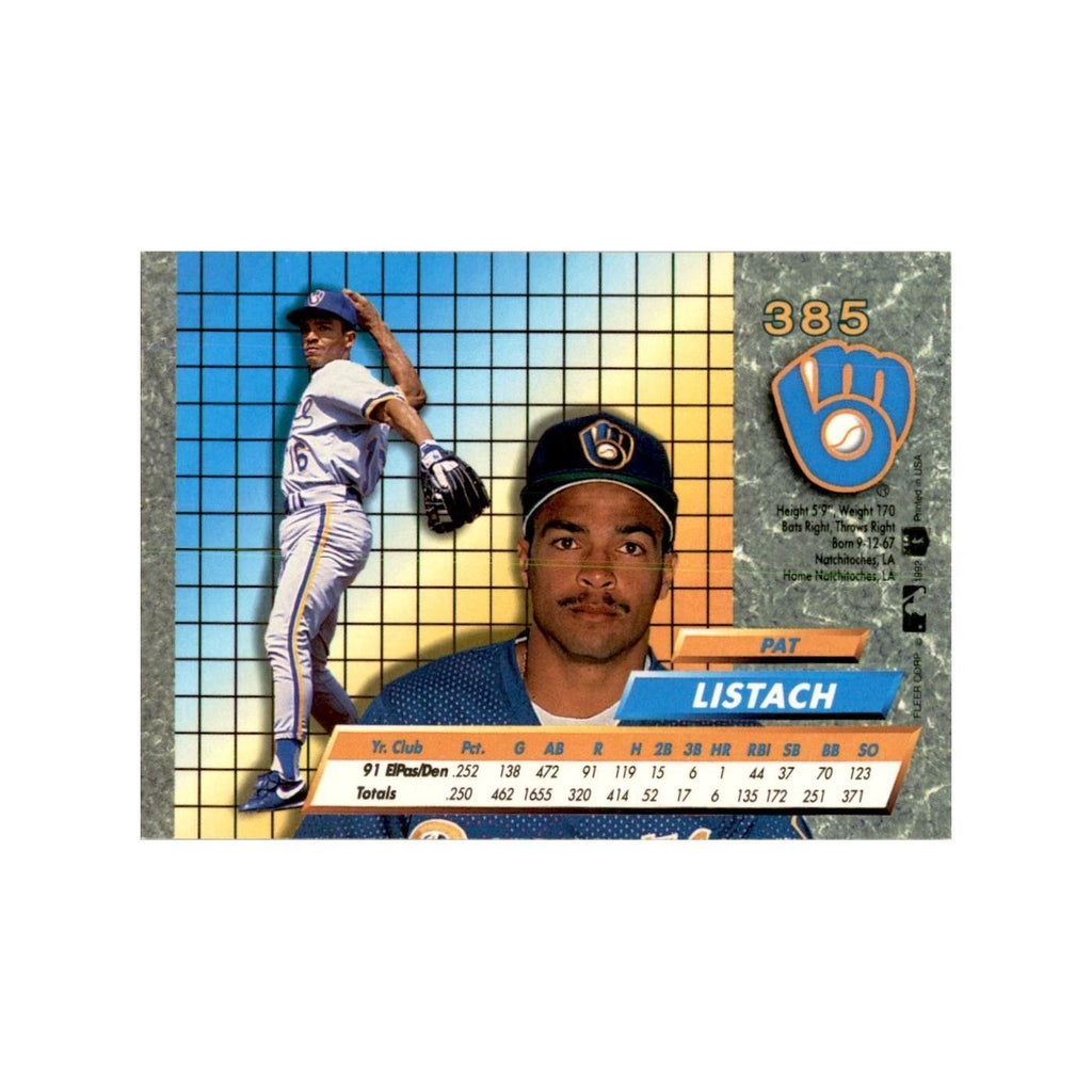 1992 Fleer Ultra Pat Listach Baseball Cards #385