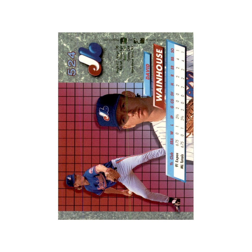 1992 Fleer Ultra Dave Wainhouse Baseball Cards #524