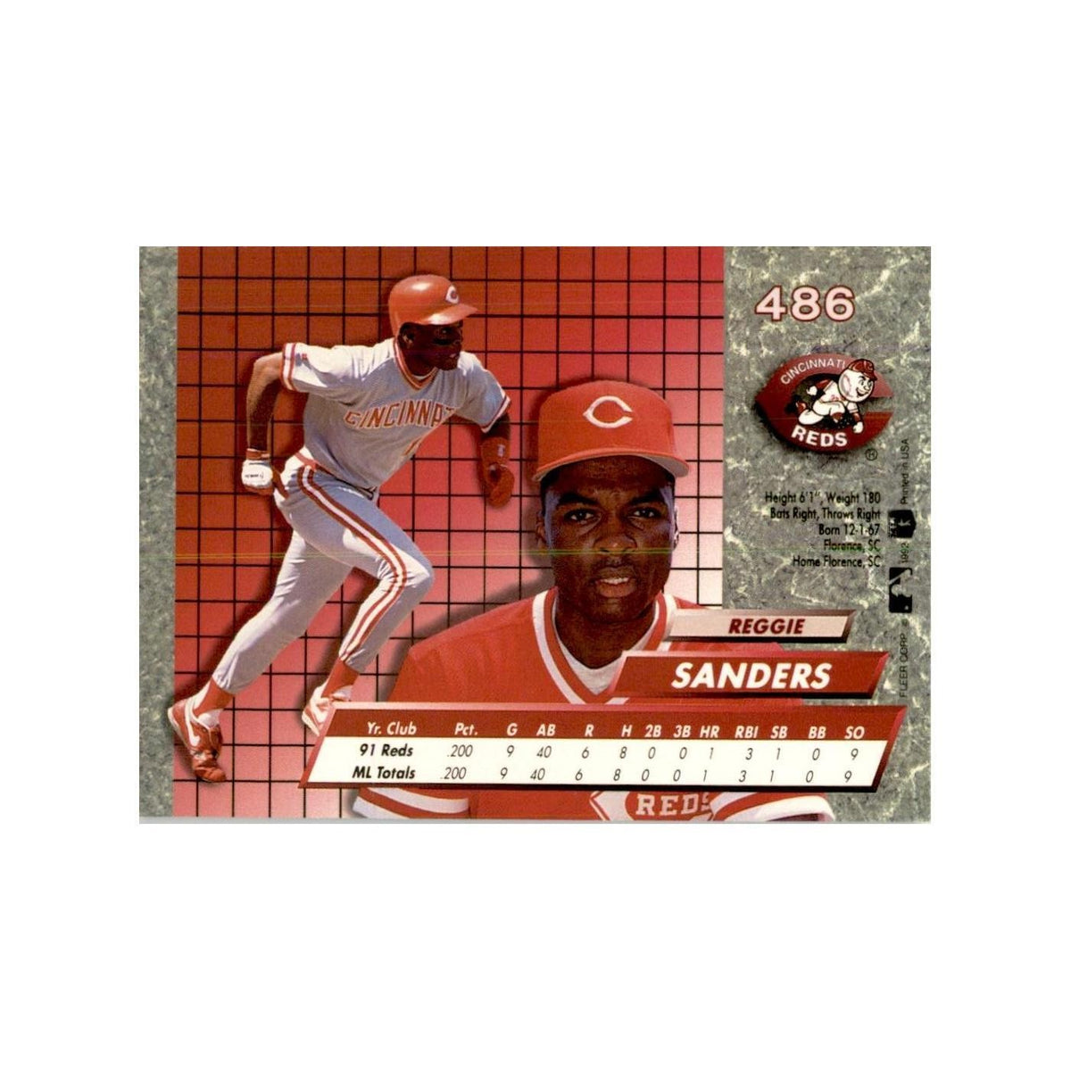1992 Fleer Ultra Reggie Sanders Baseball Cards #486