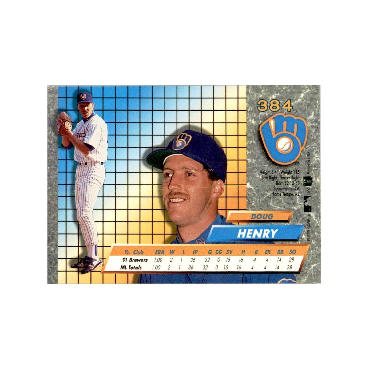 1992 Fleer Ultra Doug Henry Baseball Cards #384