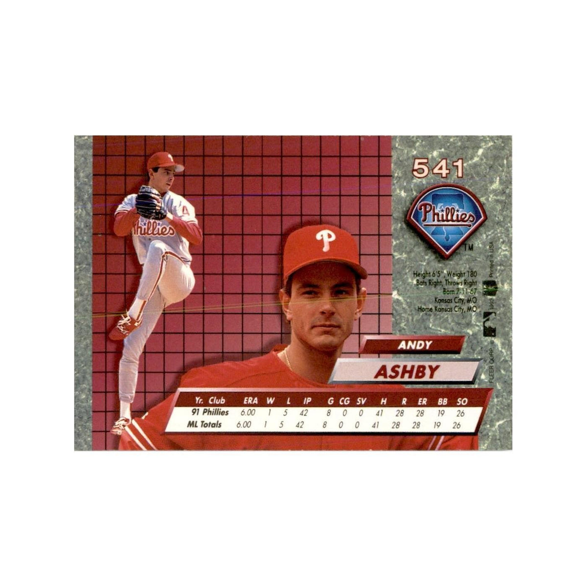 1992 Fleer Ultra Andy Ashby Baseball Cards #541