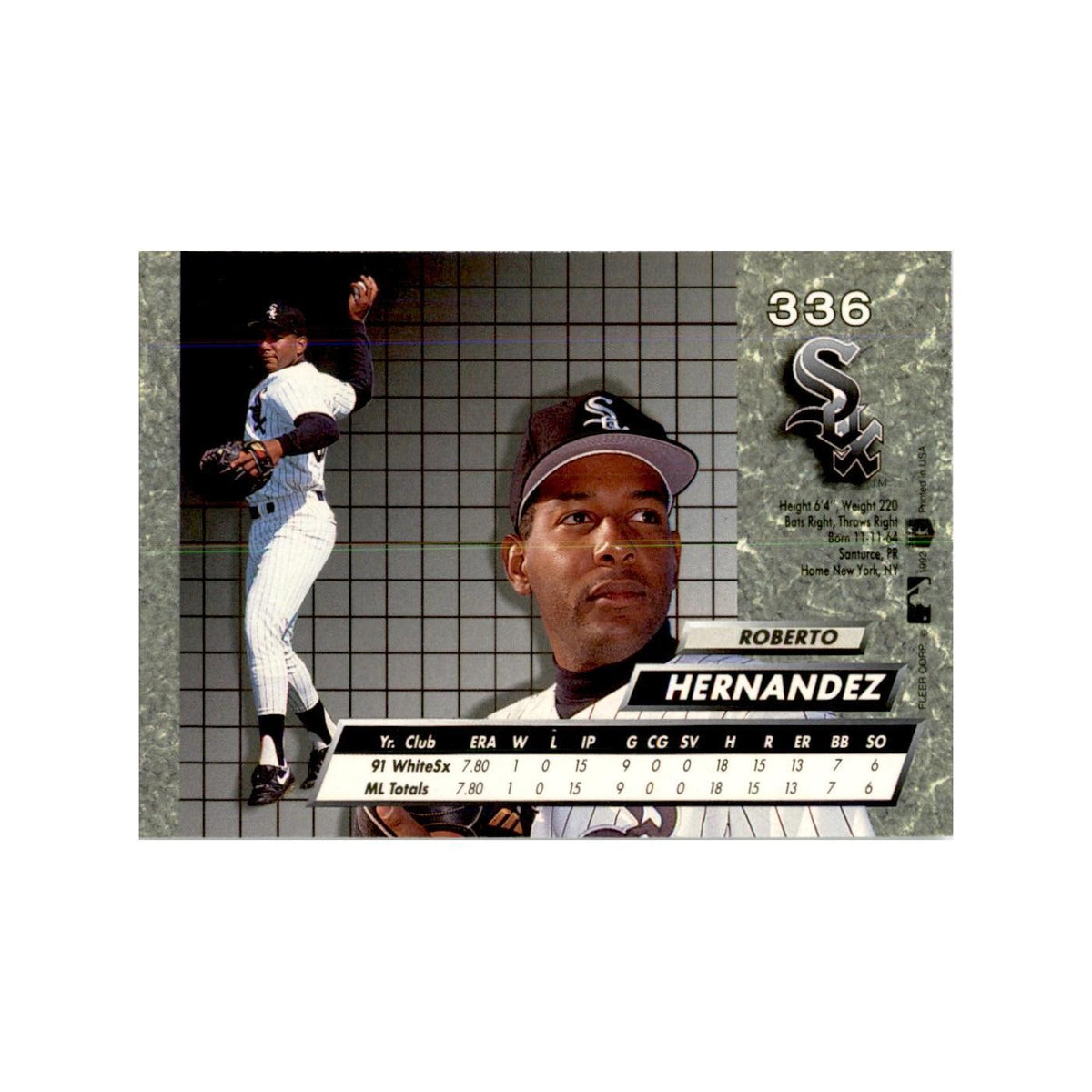 1992 Fleer Ultra Roberto Hernandez RC Baseball Cards #336