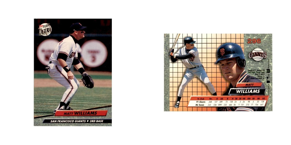 1992 Fleer Ultra Matt Williams Baseball Cards #296