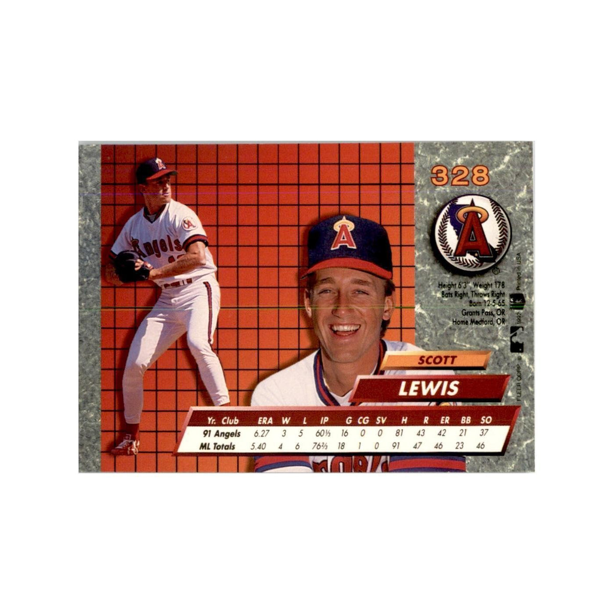 1992 Fleer Ultra Scott Lewis RC Baseball Cards #328