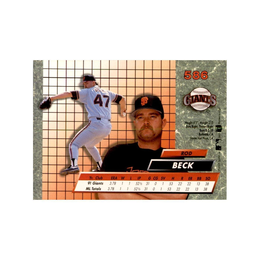1992 Fleer Ultra Rod Beck Baseball Cards #586