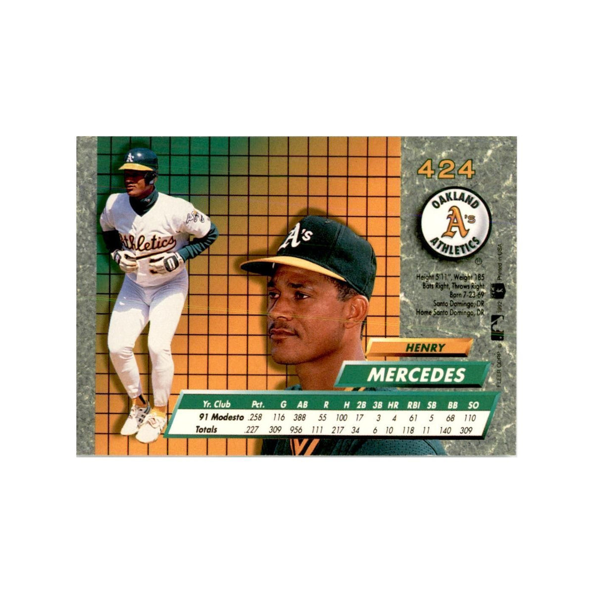 1992 Fleer Ultra Henry Mercedes Baseball Cards #424
