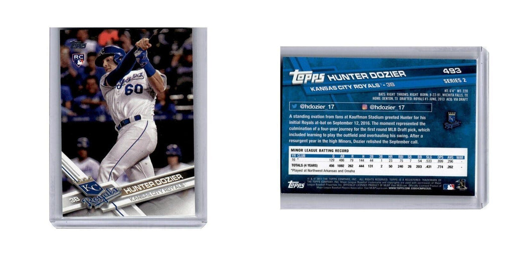Hunter Dozier Rookie 2017 Topps #493 Kansas City Royals Baseball Card NM
