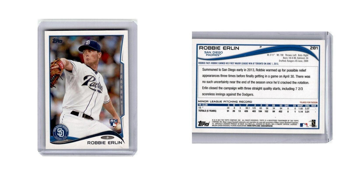 Robbie Erlin Rookie 2014 Topps #281 San Diego Padres Baseball Card NM
