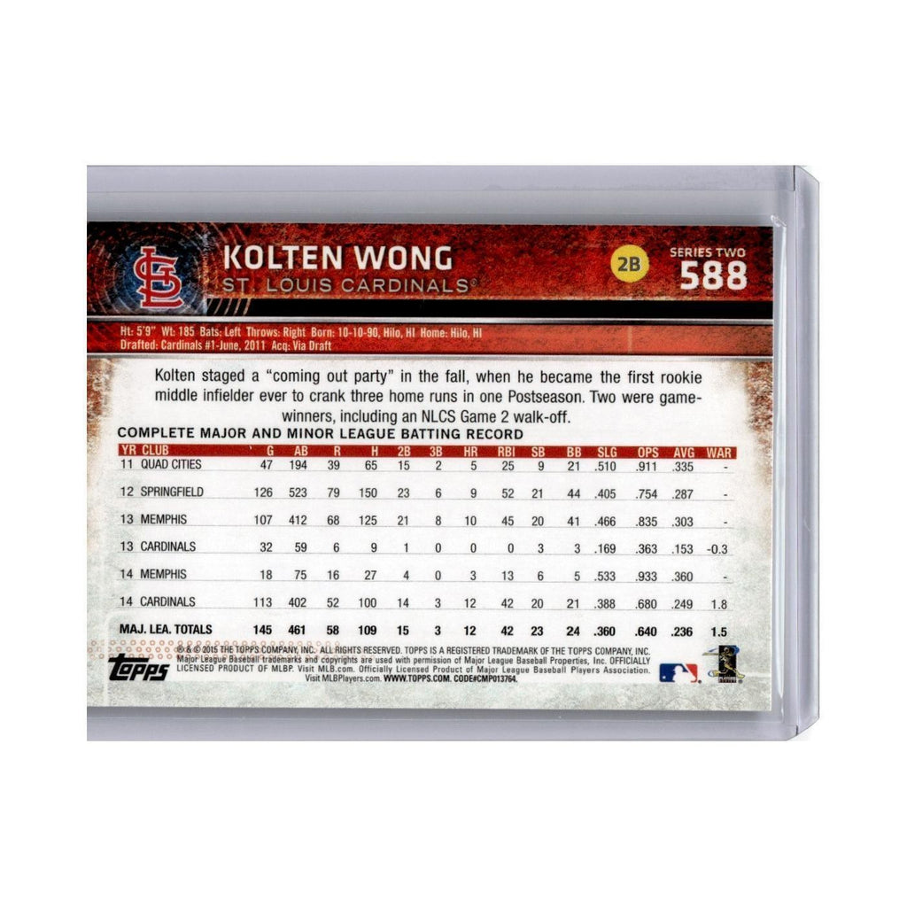 Kolten Wong 2015 Topps Limited #588 St. Louis Cardinals Baseball Card NM