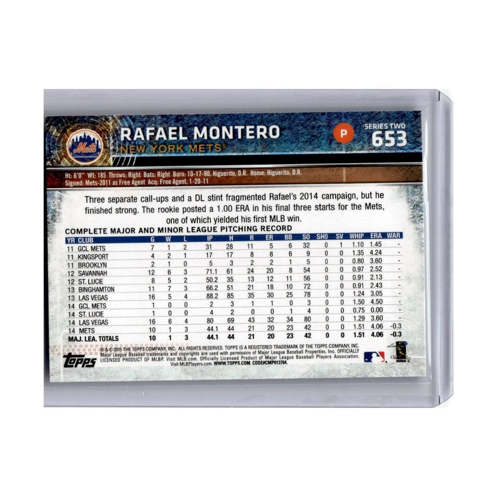 Rafael Montero 2015 Topps #653 New York Mets Baseball Card NM