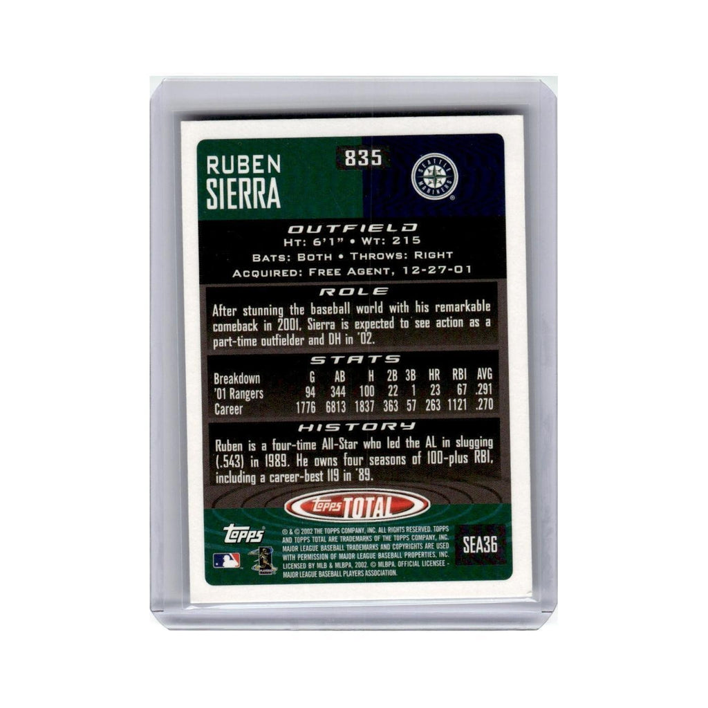Ruben Sierra 2002 Topps Total #835 Seattle Mariners Baseball Card NM