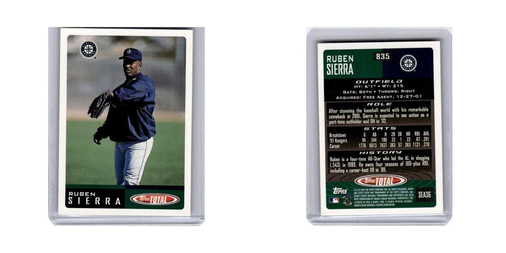 Ruben Sierra 2002 Topps Total #835 Seattle Mariners Baseball Card NM