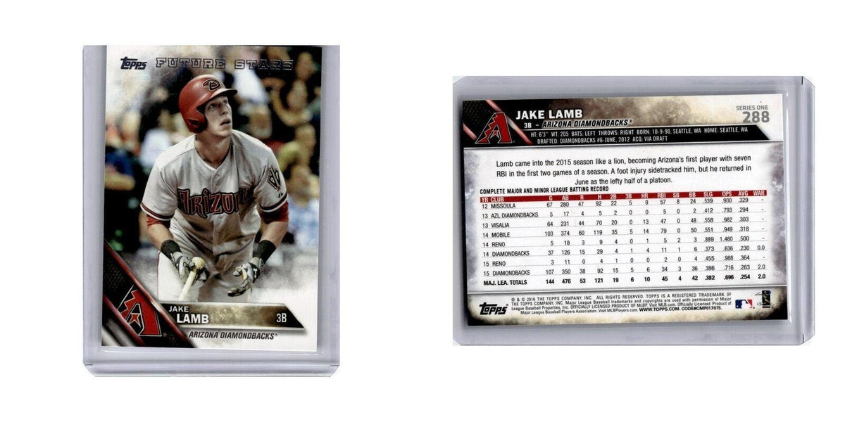 Jake Lamb 2016 Topps #288 Arizona Diamondbacks Baseball Card NM