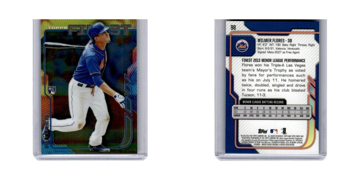 Wilmer Flores Rookie 2014 Finest #98 New York Mets Baseball Card NM