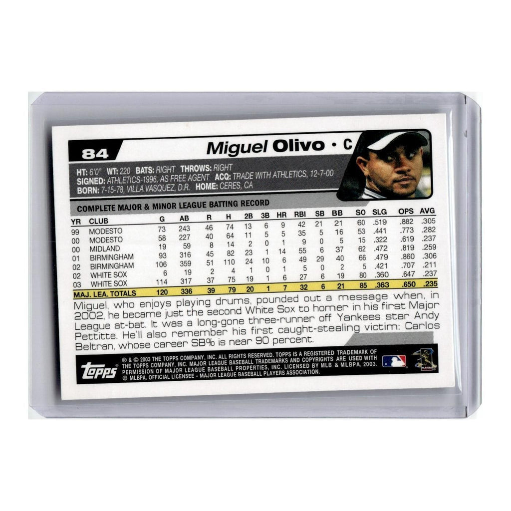 Miguel Olivo 2004 Topps #84 Chicago White Sox Baseball Card NM