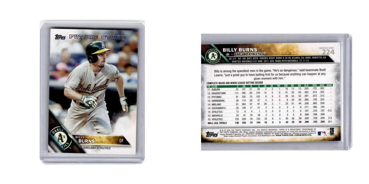 Billy Burns 2016 Topps #224 Oakland Athletics Baseball Card NM