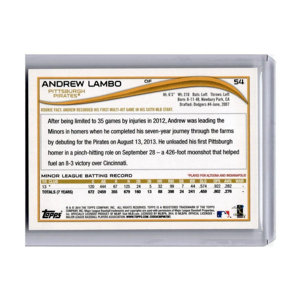 Andrew Lambo Rookie 2014 Topps #54 Pittsburgh Pirates Baseball Card NM