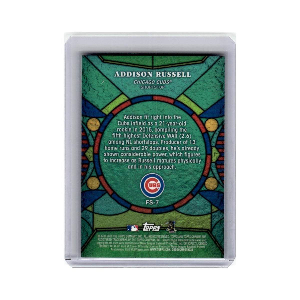 Addison Russell 2016 Topps Chrome #FS-7 Chicago Cubs Baseball Card NM
