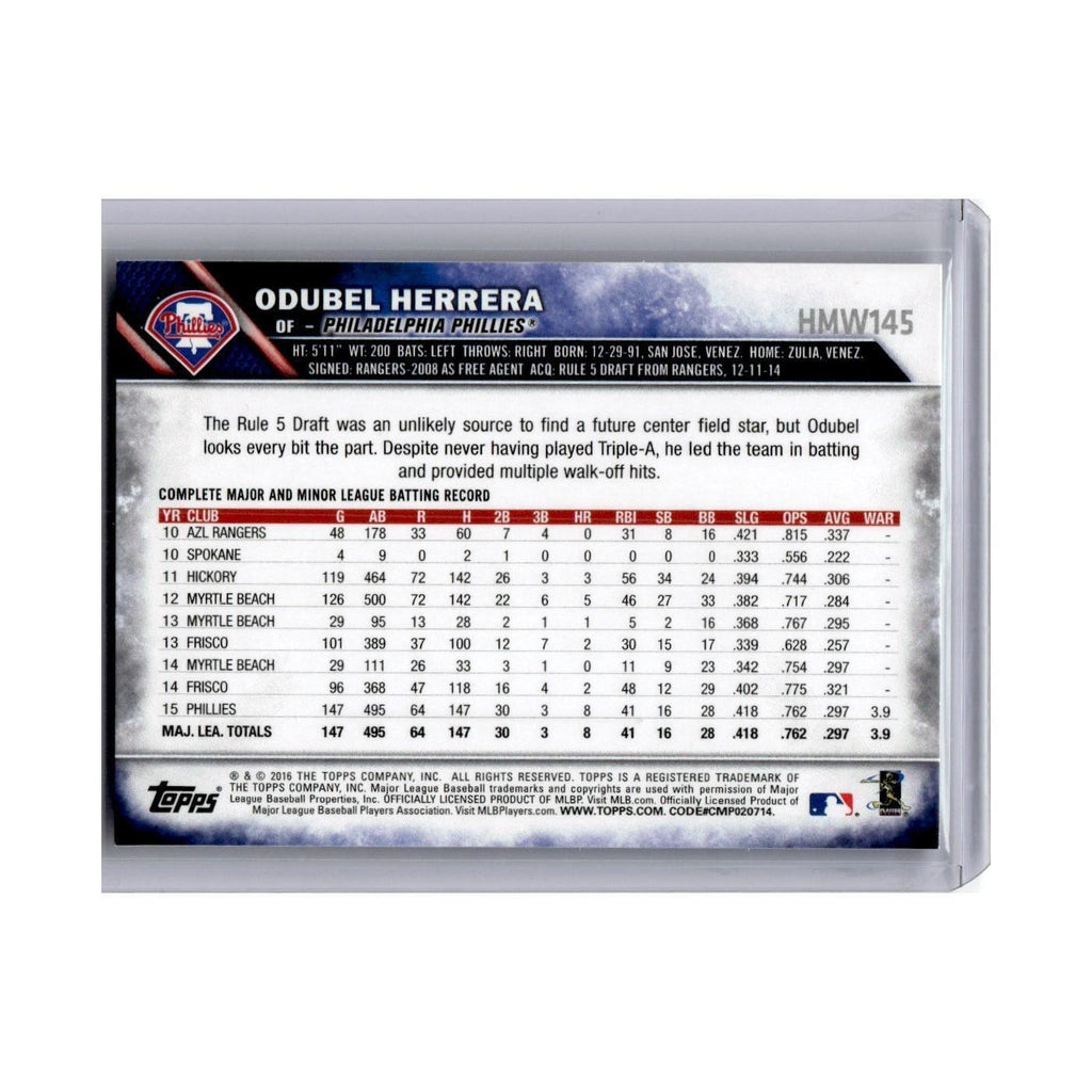 Odubel Herrera 2016 Topps Holiday #HMW145 Philadelphia Phillies Baseball Card NM