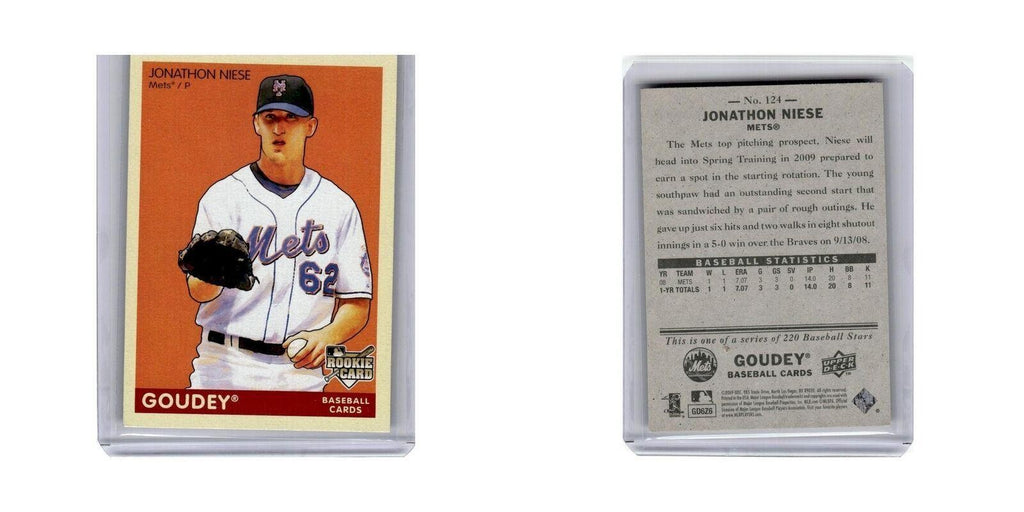 Jon Niese Rookie 2009 Upper Deck Goudey #124 New York Mets Baseball Card NM