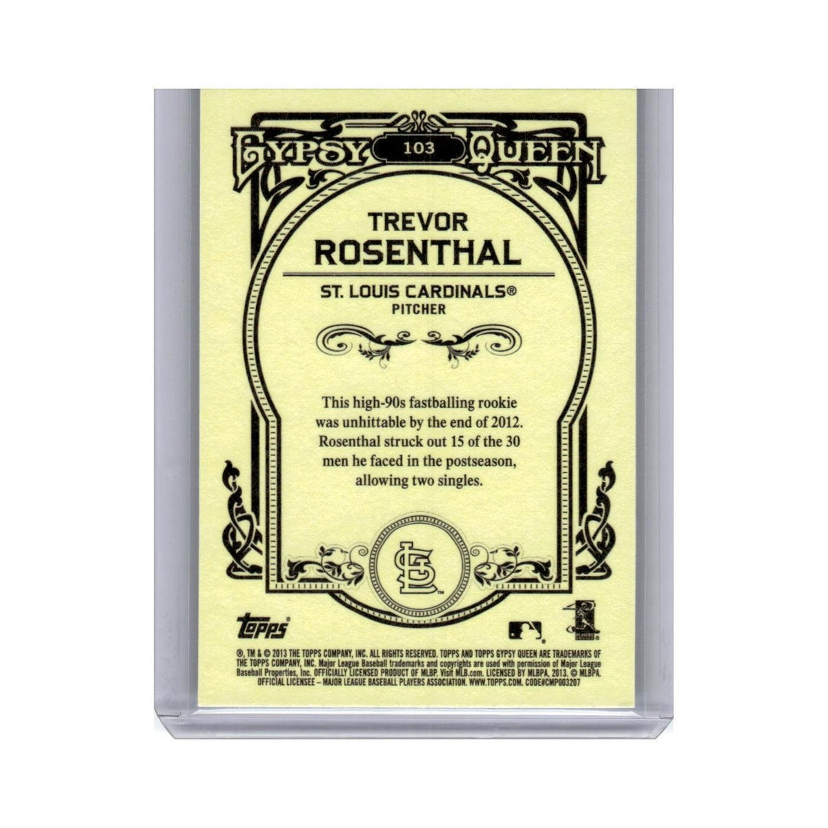 Trevor Rosenthal Rookie 2013 Topps Gypsy Queen #103 St. Louis Cardinals NM